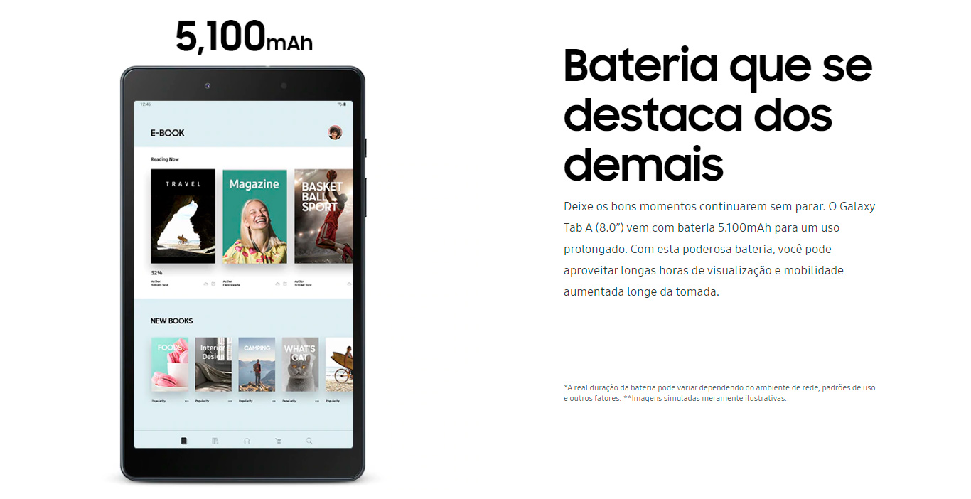  Tablet Samsung Tab A T290 32GB Tela 8
